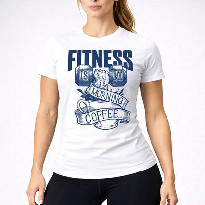 Playera Mujer Fitness Morning Coffee