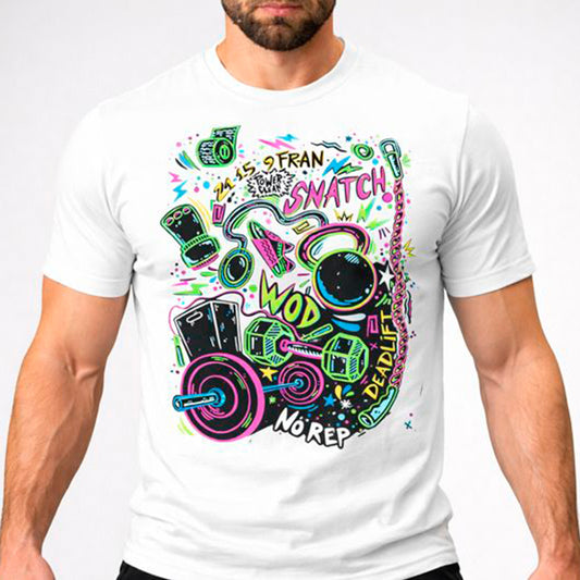 Playera multicolor base blanca