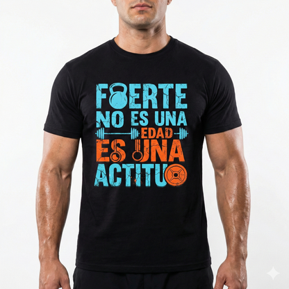 Playera fuerte no es una actitud tipografía